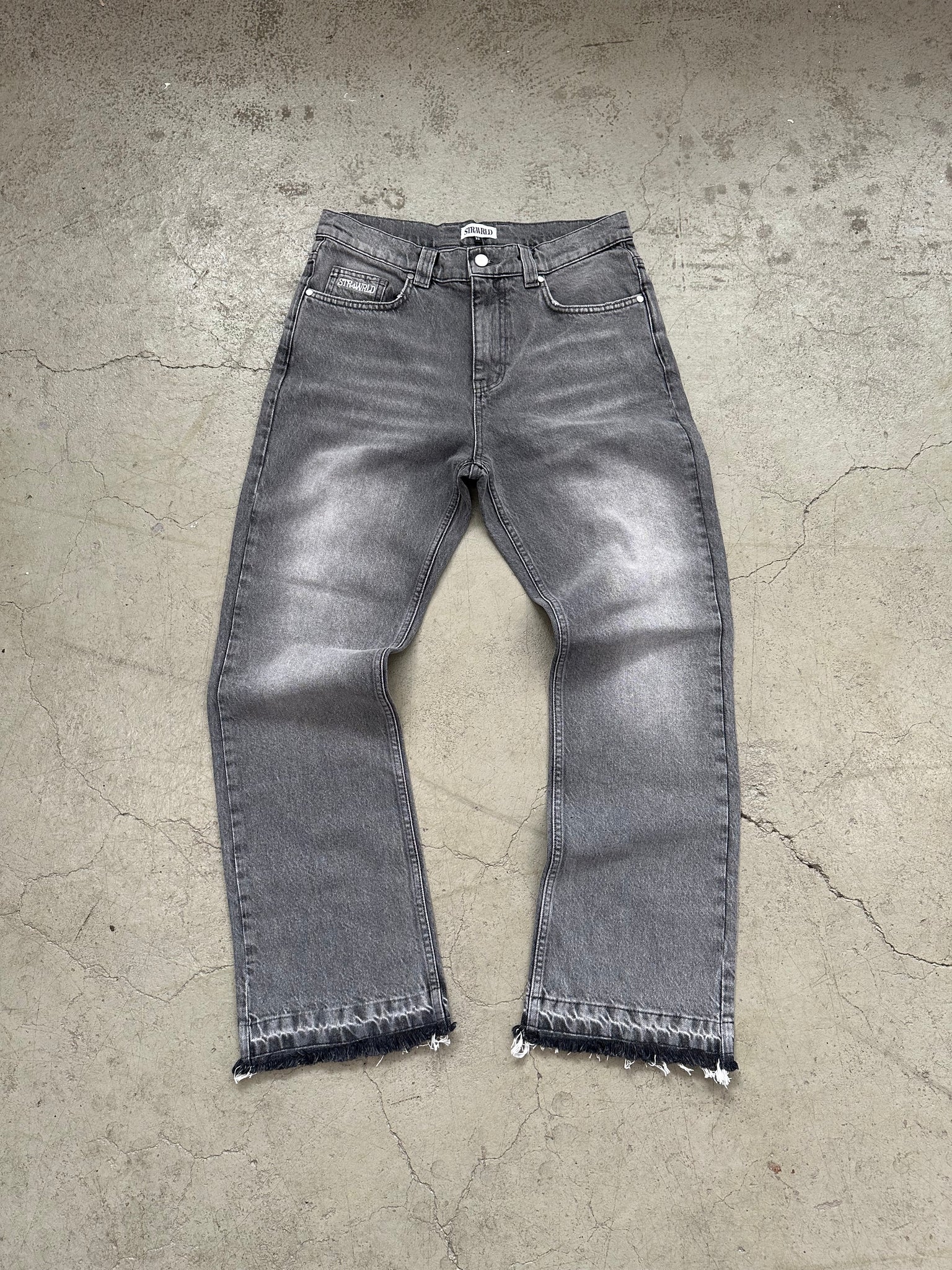 【KOOLOSET】Milk Washed Gray Denim Milk Washed Gray Denim (gray) - kooloset