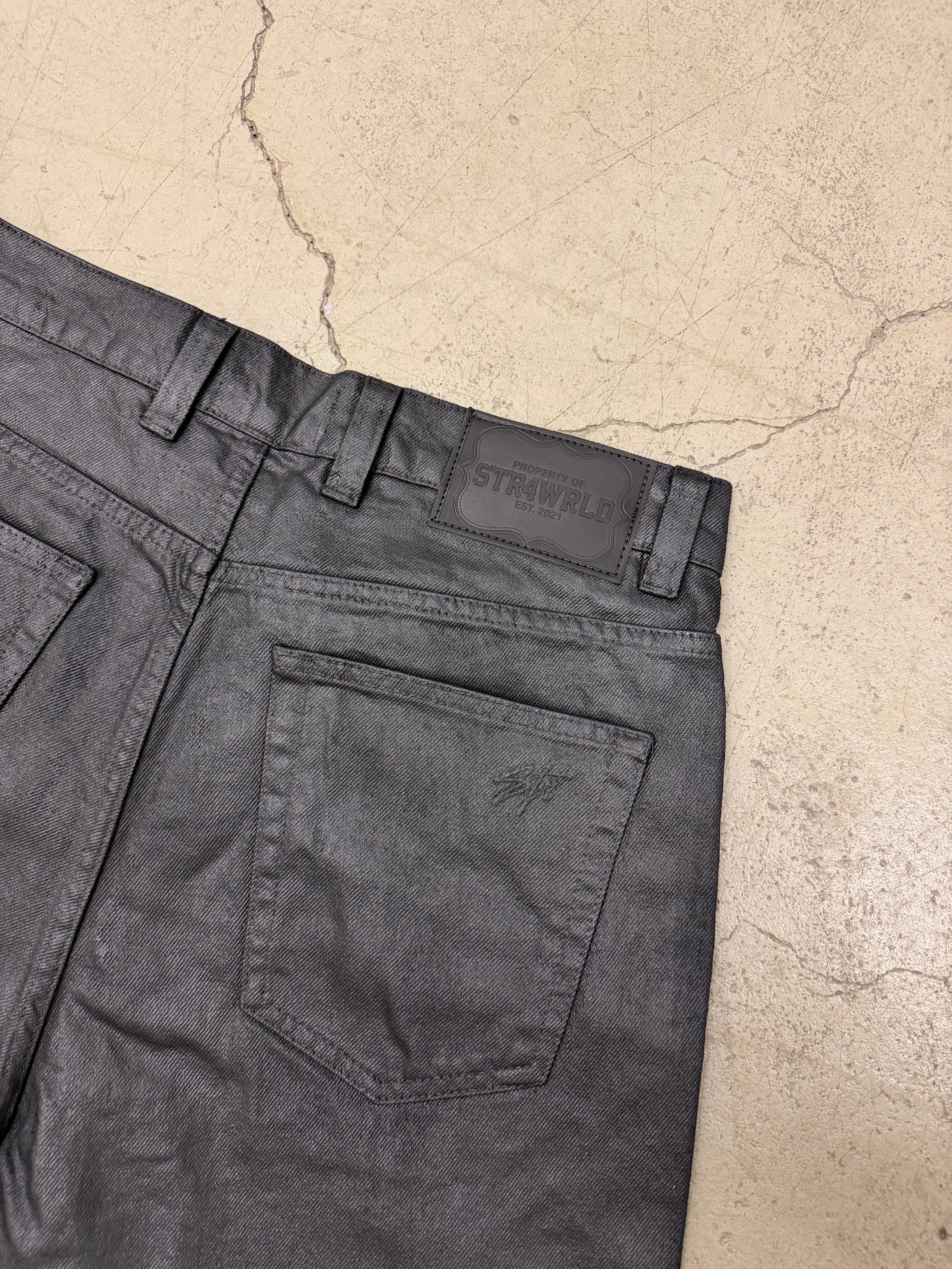 Black Waxed Jorts