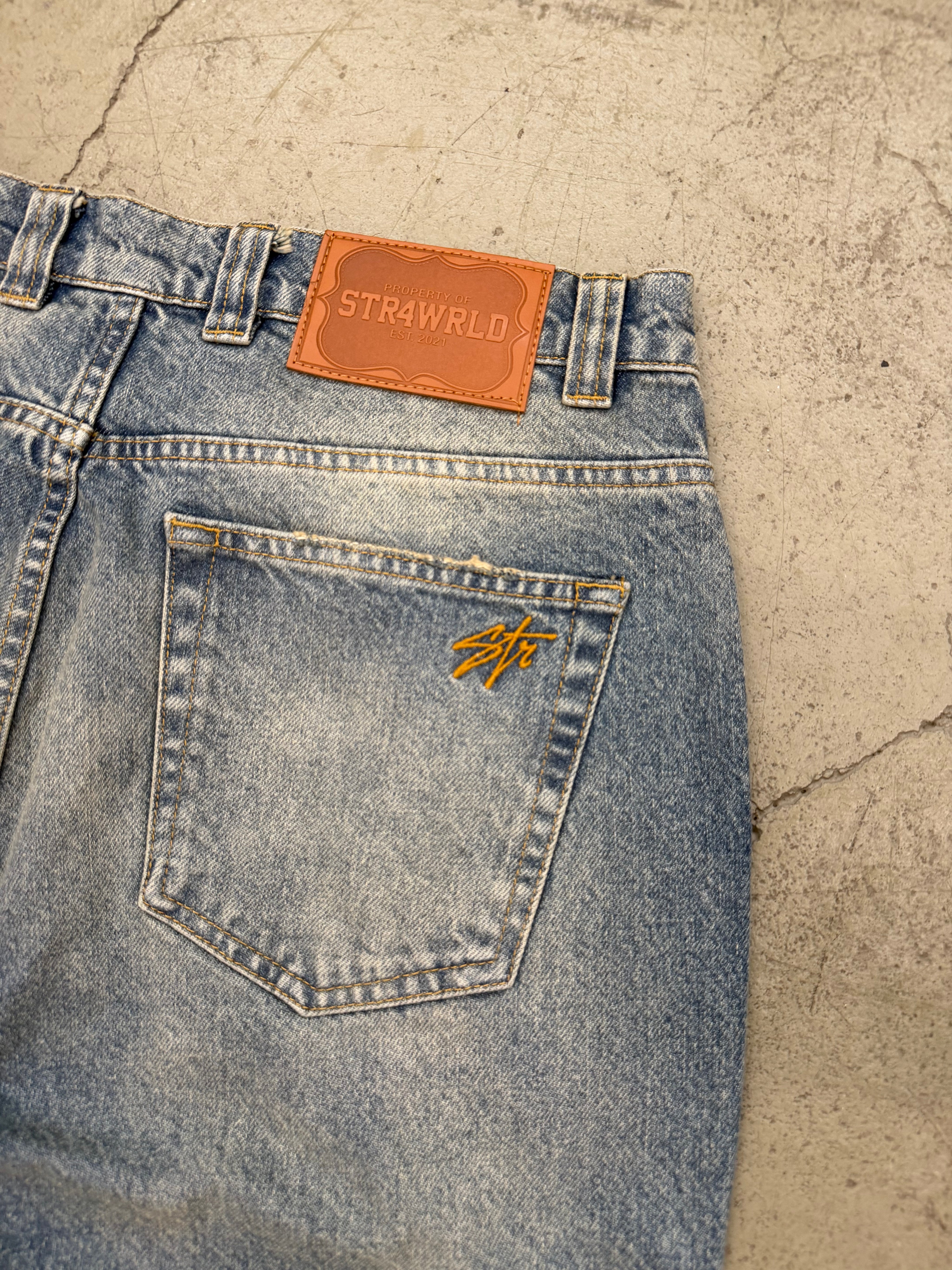 Vintage Washed Blue Denim