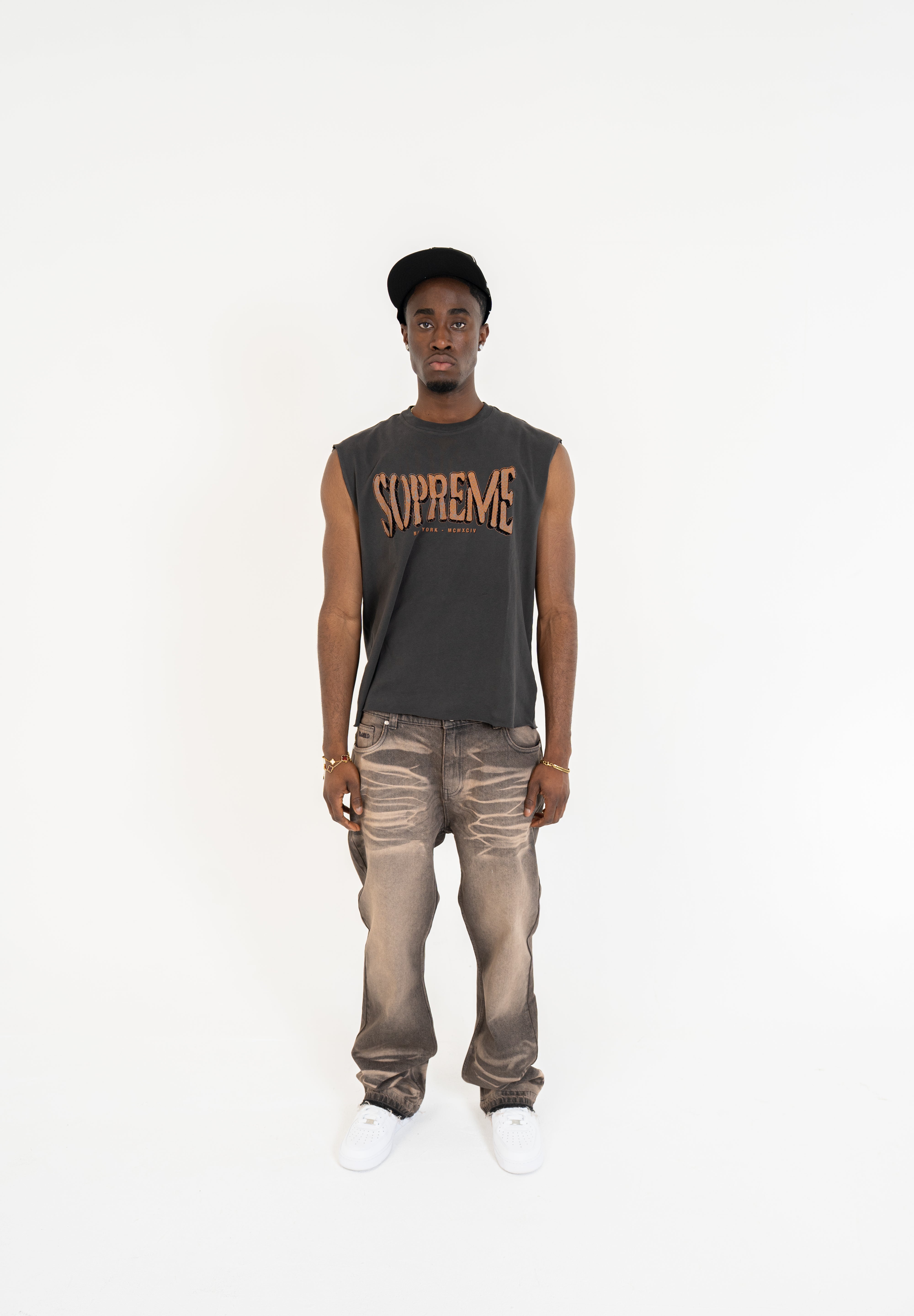 Brown Washed Denim