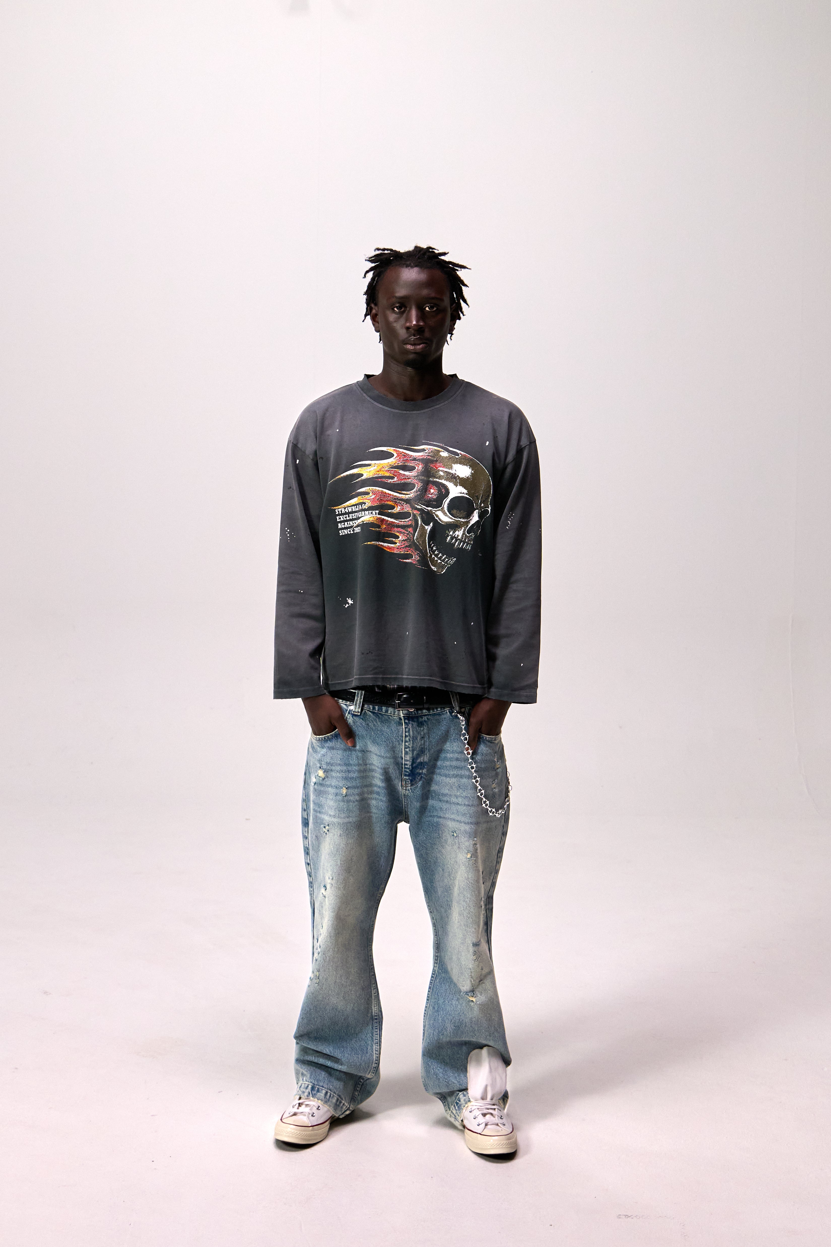 Flaming Skull Longsleeve