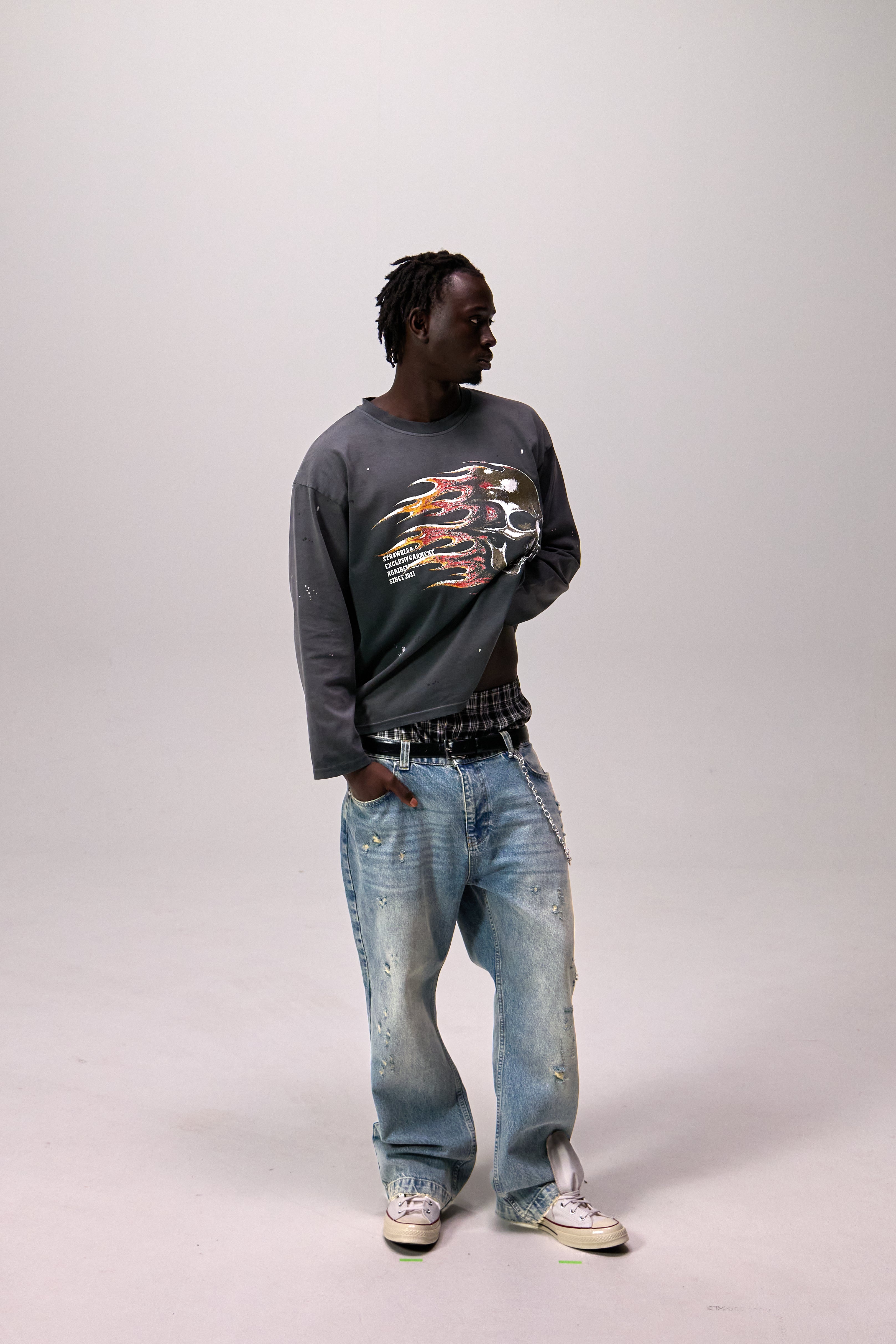 Flaming Skull Longsleeve